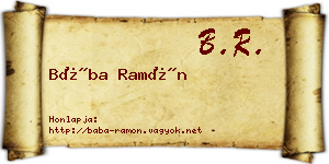 Bába Ramón névjegykártya